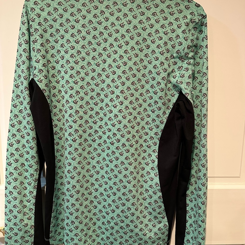 Kerrits Mint Geen and Black Patterned Zip-Up Top, Womens Med - Picture 4 of 5